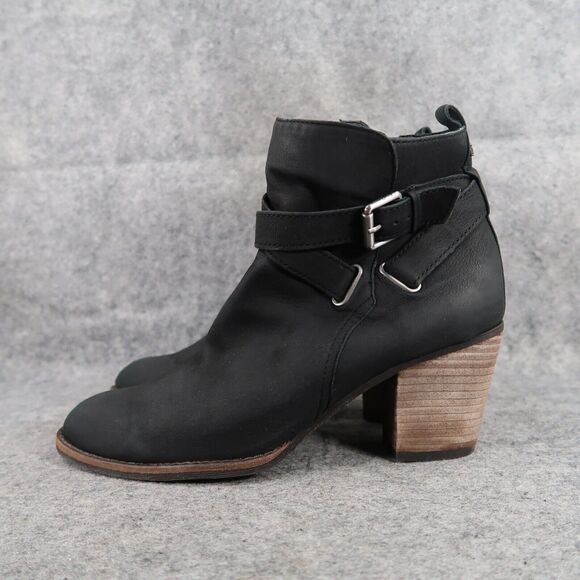 Sam Edelman Shoes Womens 9.5 Booties Fashion Leather Classic Biker Morris Black - Picture 4 of 13